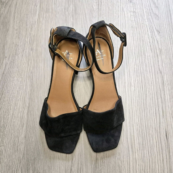 Aquatalia NEW Hildy Open Toed Suede Black Pumps Size 7 Party Office Whimsigoth - Picture 6 of 10